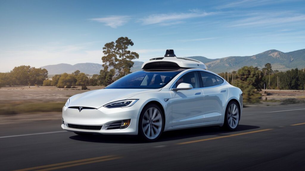 carro autônomo futurista em movimento