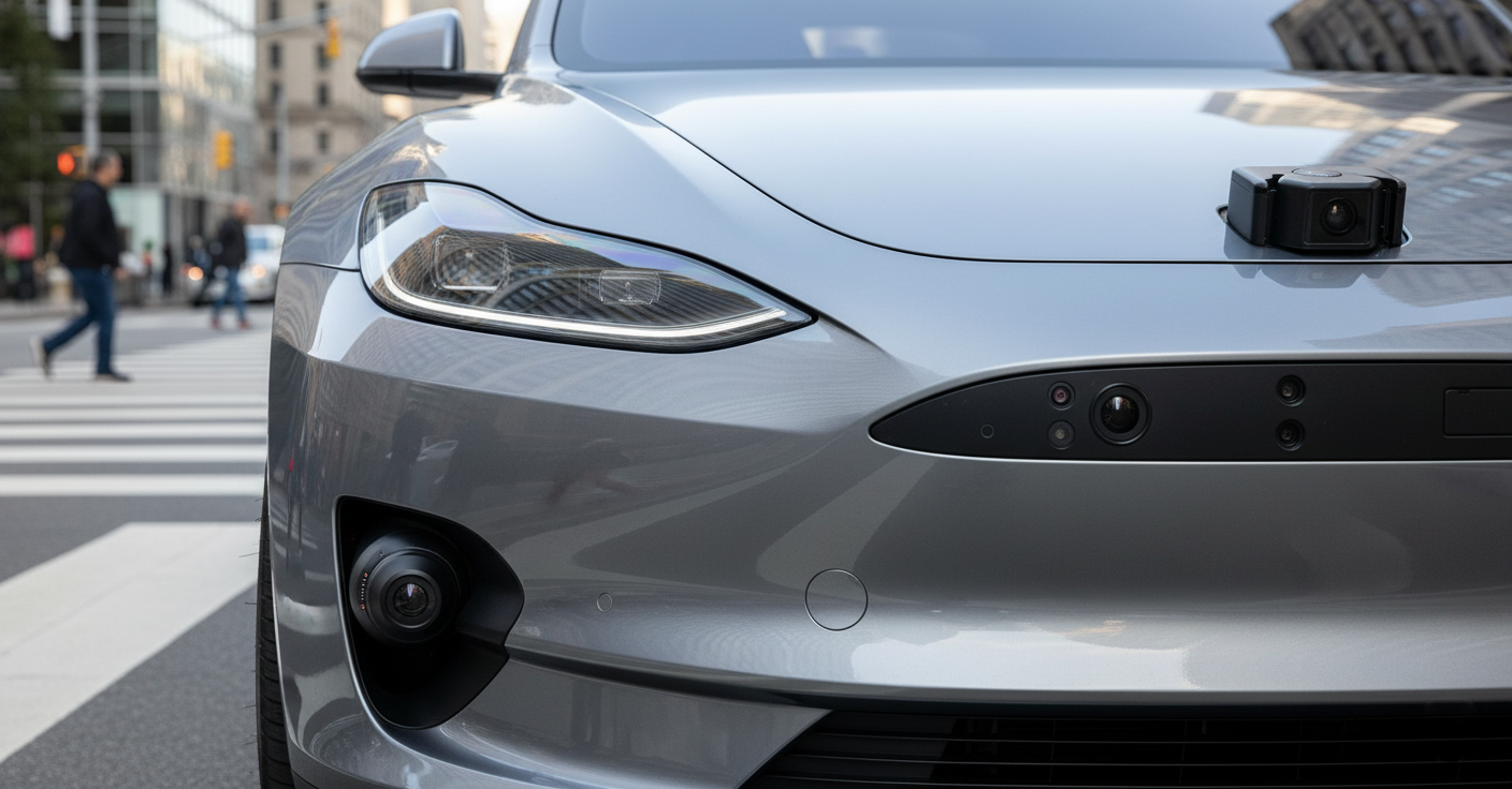 Para-choque dianteiro de um carro autônomo moderno