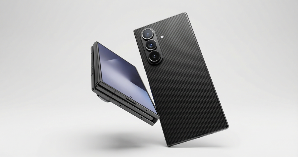 Galaxy Z TriFold, o novo smartphone Samsung com design dobrável de três partes.