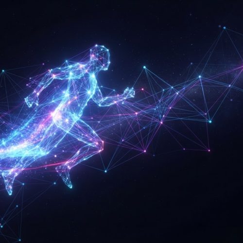 Ilustração de um agente de inteligência artificial executando tarefas de forma autônoma