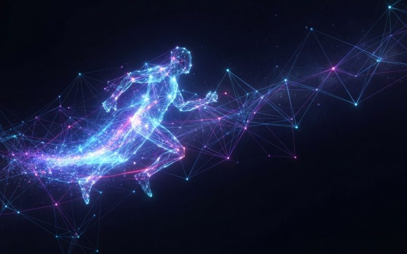 Ilustração de um agente de inteligência artificial executando tarefas de forma autônoma