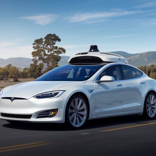carro autônomo futurista em movimento